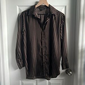 Banana Republic Silky Button Down Collared Blouse
